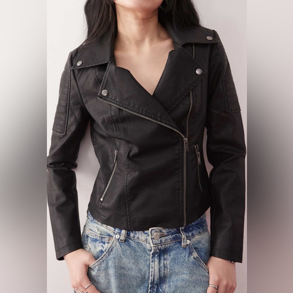 Noisy May Leather Look Jacket